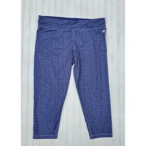 Adidas Climalite Purple Space Dye Cropped Leggings Womens XL Athletic Yoga Pants